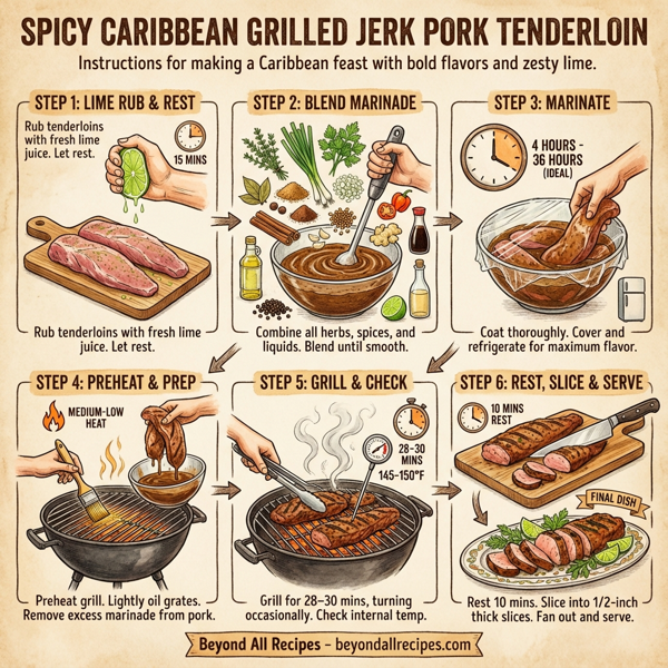 Spicy Caribbean Grilled Jerk Pork Tenderloin instructions