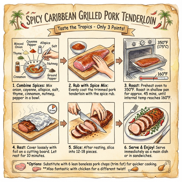 Spicy Caribbean Grilled Pork Tenderloin instructions