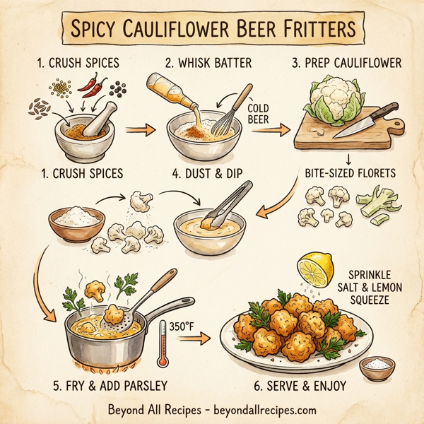 Spicy Cauliflower Beer Fritters instructions