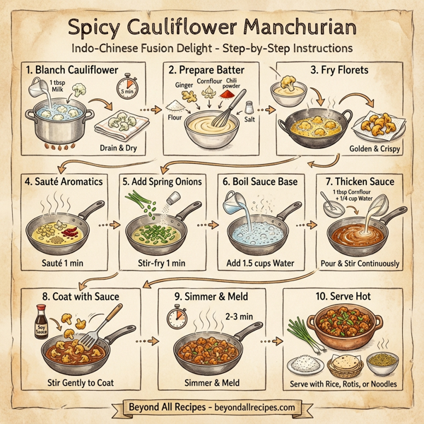 Spicy Cauliflower Manchurian instructions