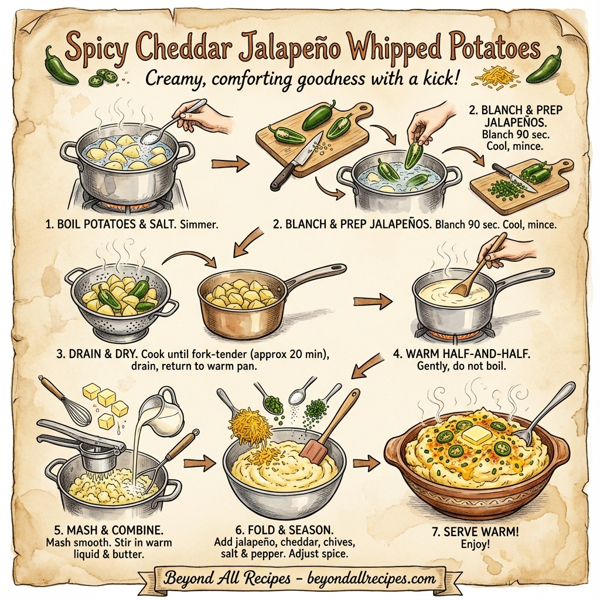Spicy Cheddar Jalapeño Whipped Potatoes instructions