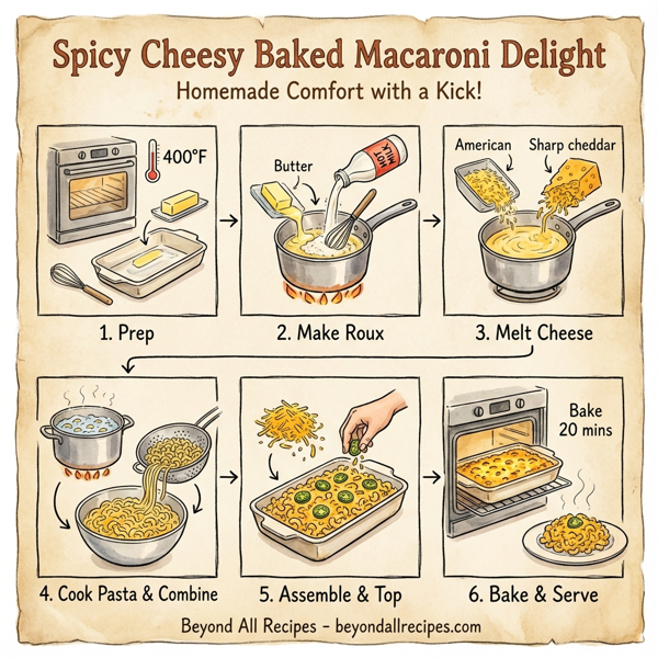 Spicy Cheesy Baked Macaroni Delight instructions