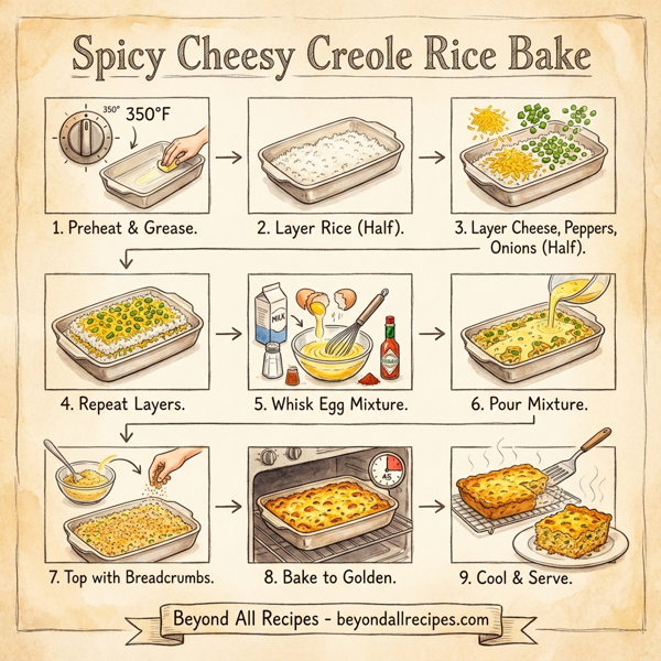 Spicy Cheesy Creole Rice Bake instructions