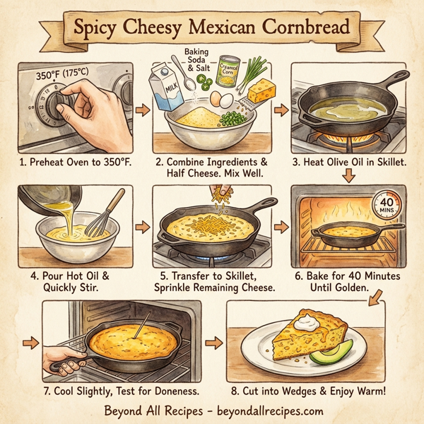 Spicy Cheesy Mexican Cornbread instructions