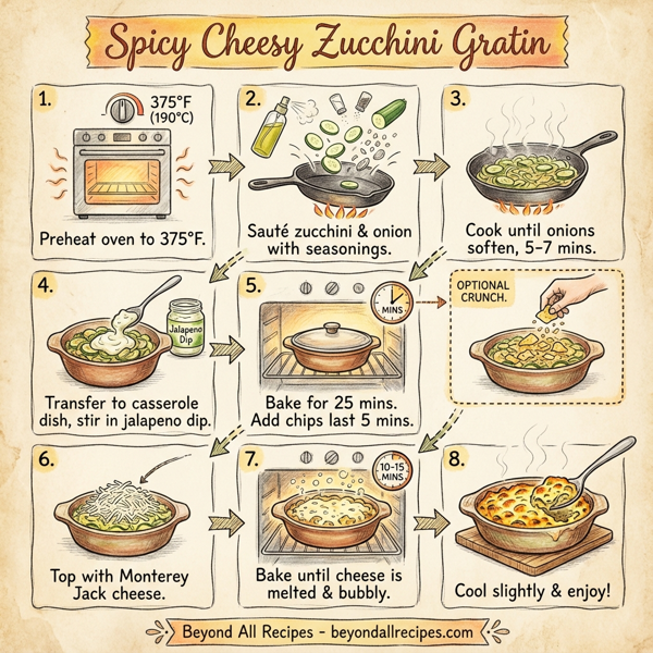 Spicy Cheesy Zucchini Gratin instructions