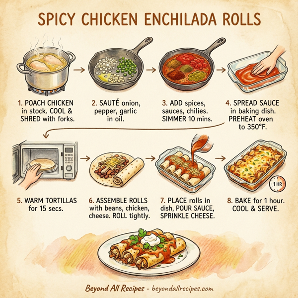 Spicy Chicken Enchilada Rolls instructions