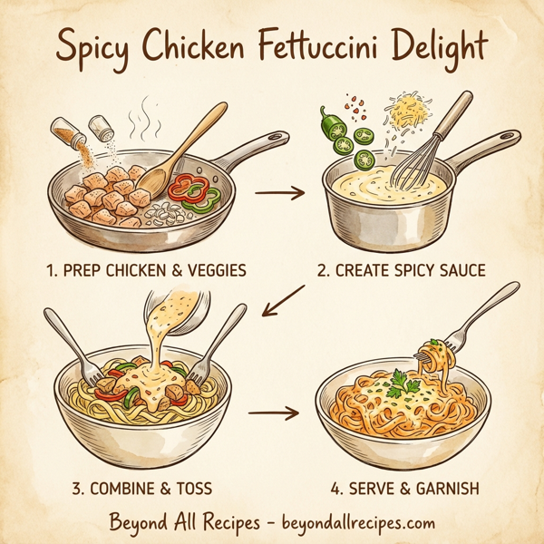 Spicy Chicken Fettuccini Delight instructions