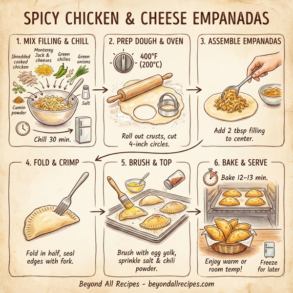 Spicy Chicken & Cheese Empanadas instructions