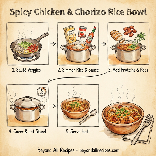 Spicy Chicken & Chorizo Rice Bowl instructions