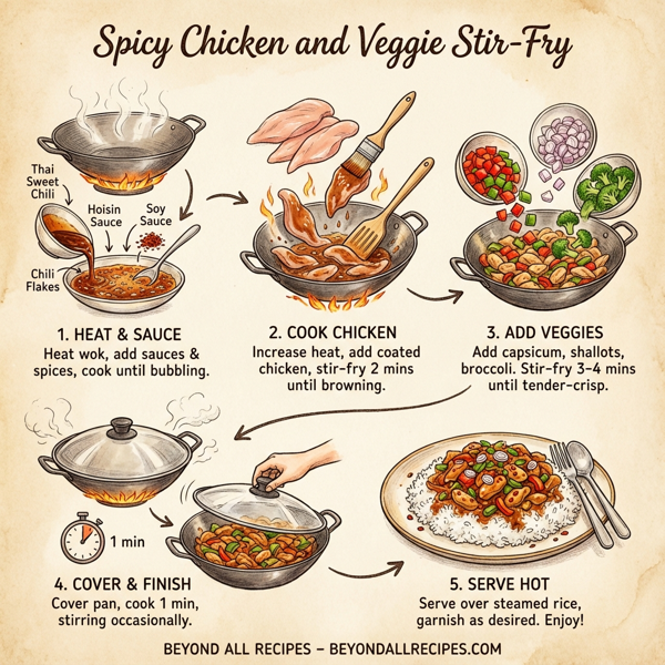 Spicy Chicken and Veggie Stir-Fry instructions