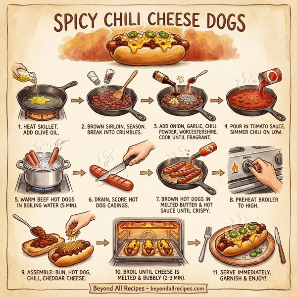 Spicy Chili Cheese Dogs instructions
