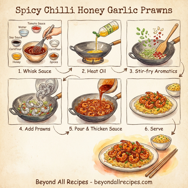 Spicy Chilli Honey Garlic Prawns instructions