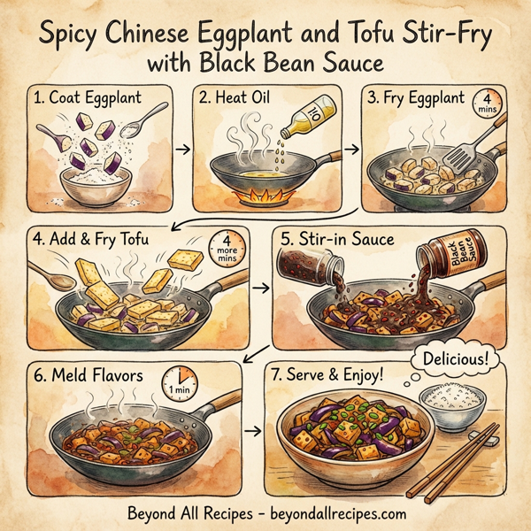 Spicy Chinese Eggplant and Tofu Stir-Fry with Black Bean Sauce instructions