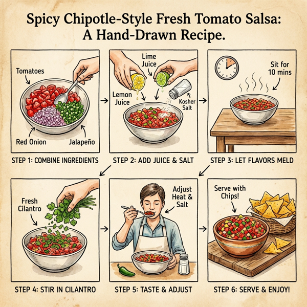 Spicy Chipotle-Style Fresh Tomato Salsa instructions