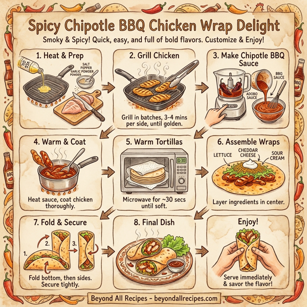 Spicy Chipotle BBQ Chicken Wrap Delight instructions
