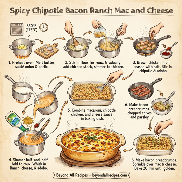 Spicy Chipotle Bacon Ranch Mac and Cheese instructions