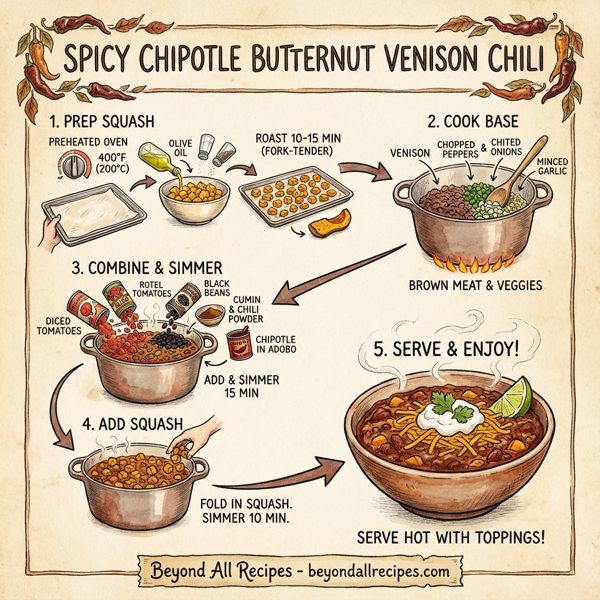Spicy Chipotle Butternut Venison Chili instructions