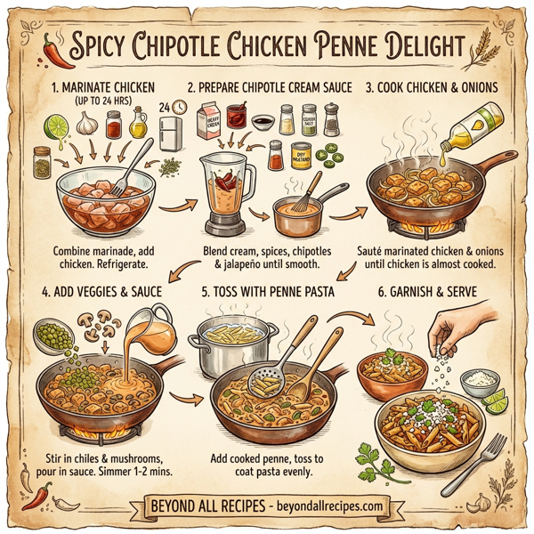 Spicy Chipotle Chicken Penne Delight instructions