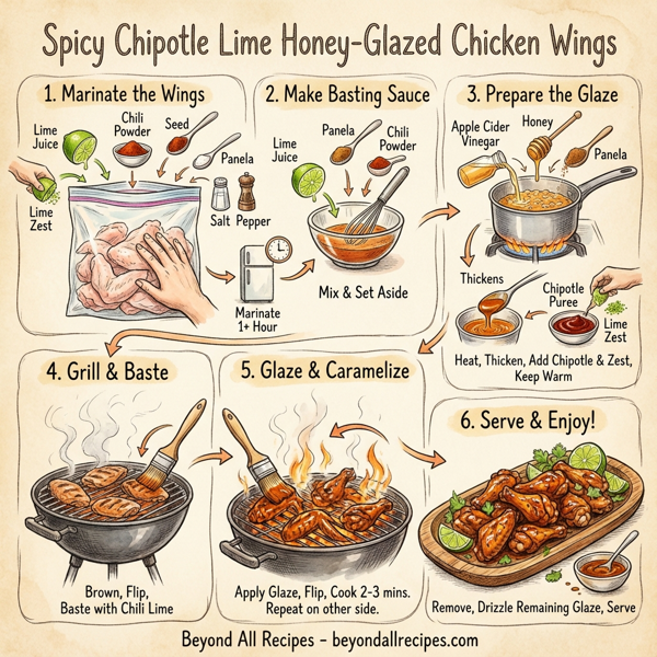 Spicy Chipotle Lime Honey-Glazed Chicken Wings instructions