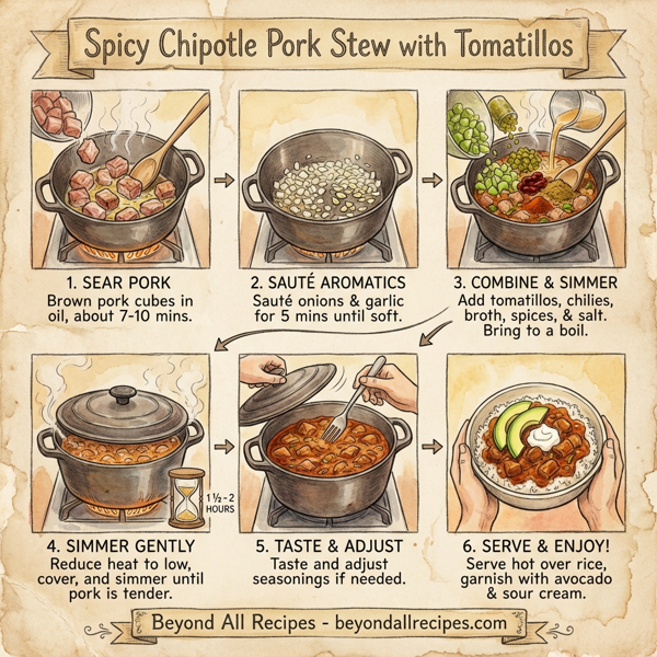 Spicy Chipotle Pork Stew with Tomatillos instructions