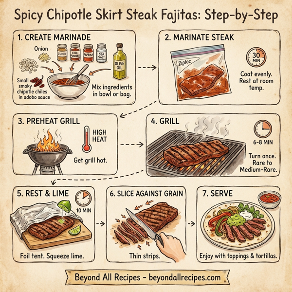 Spicy Chipotle Skirt Steak Fajitas instructions