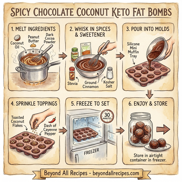 Spicy Chocolate Coconut Keto Fat Bombs instructions