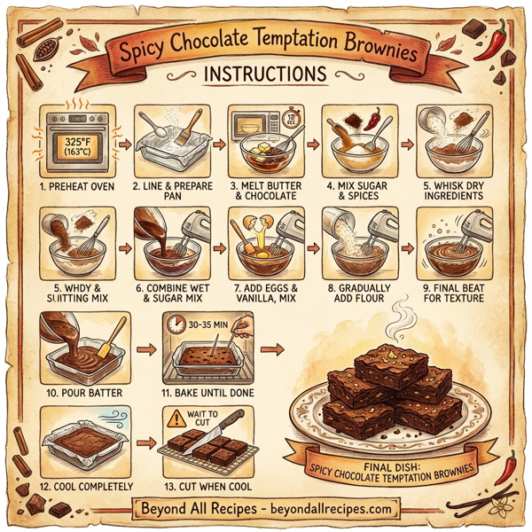 Spicy Chocolate Temptation Brownies instructions
