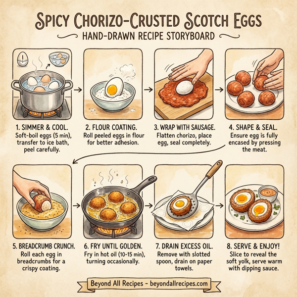 Spicy Chorizo-Crusted Scotch Eggs instructions