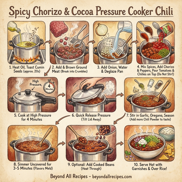 Spicy Chorizo & Cocoa Pressure Cooker Chili instructions