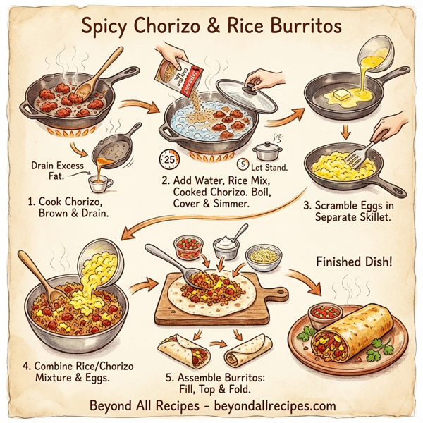 Spicy Chorizo & Rice Burritos instructions