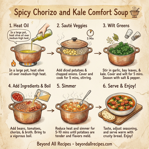 Spicy Chorizo and Kale Comfort Soup instructions
