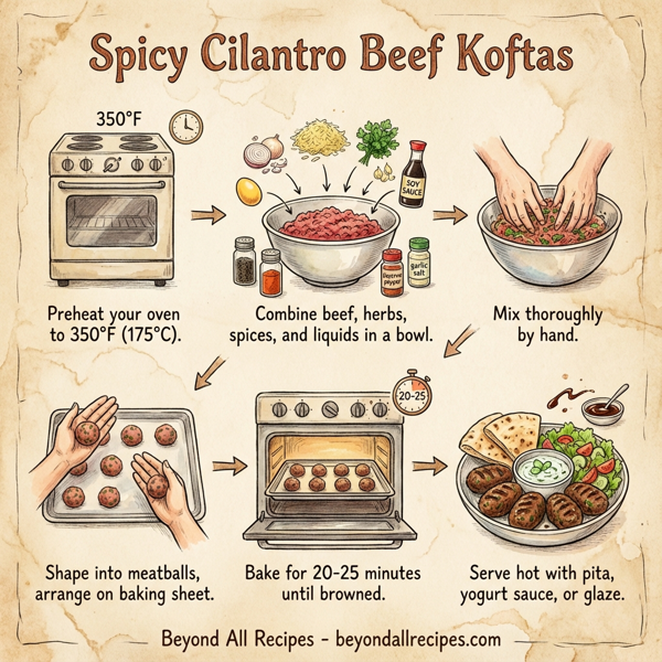 Spicy Cilantro Beef Koftas instructions