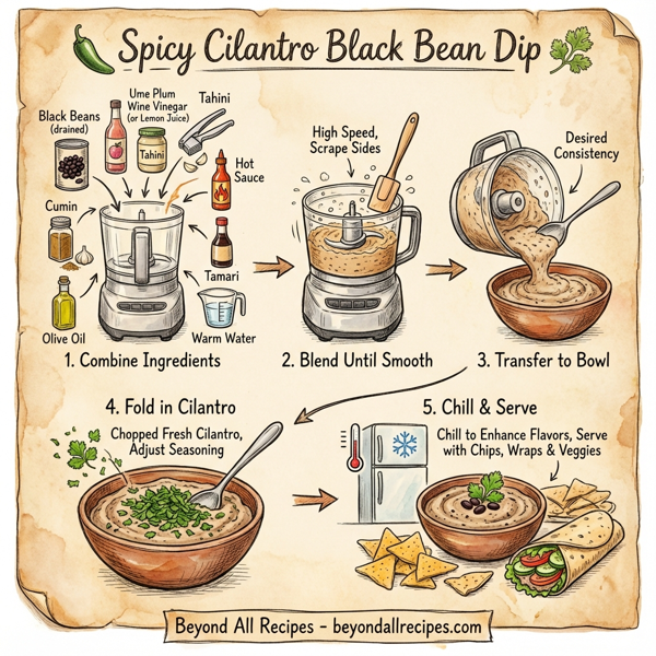 Spicy Cilantro Black Bean Dip instructions