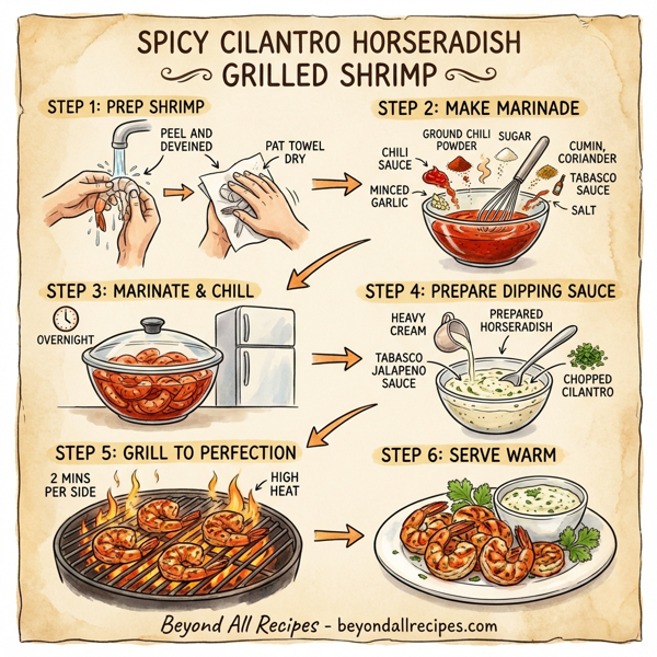 Spicy Cilantro Horseradish Grilled Shrimp instructions