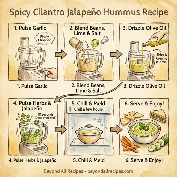 Spicy Cilantro Jalapeño Hummus instructions