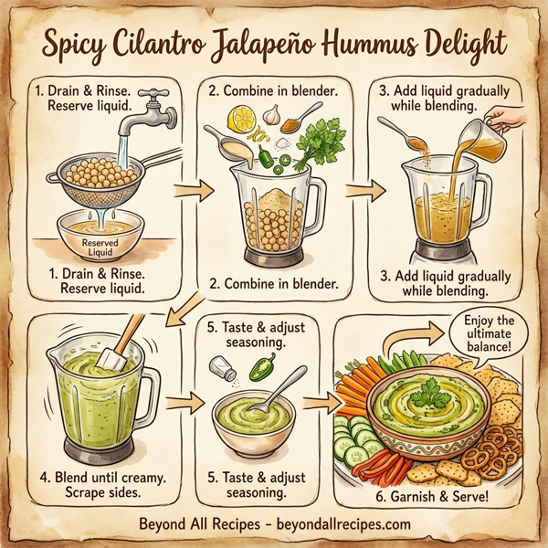 Spicy Cilantro Jalapeño Hummus Delight instructions