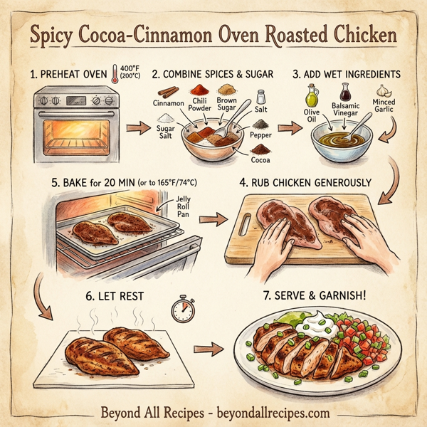 Spicy Cocoa-Cinnamon Oven Roasted Chicken instructions