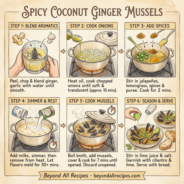 Spicy Coconut Ginger Mussels instructions