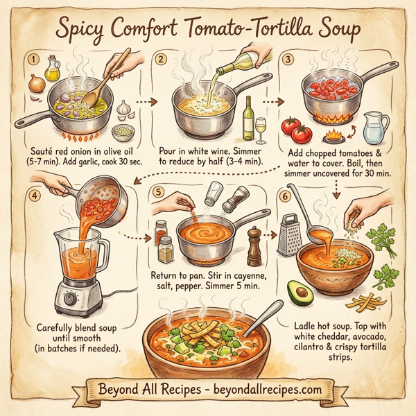 Spicy Comfort Tomato-Tortilla Soup instructions