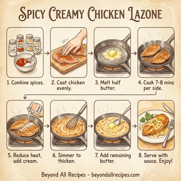 Spicy Creamy Chicken Lazone instructions