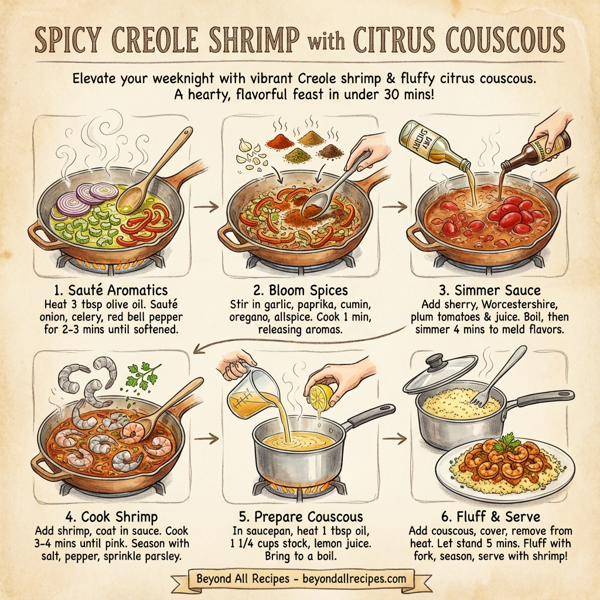 Spicy Creole Shrimp with Citrus Couscous instructions