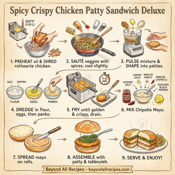 Spicy Crispy Chicken Patty Sandwich Deluxe instructions