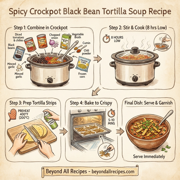 Spicy Crockpot Black Bean Tortilla Soup instructions