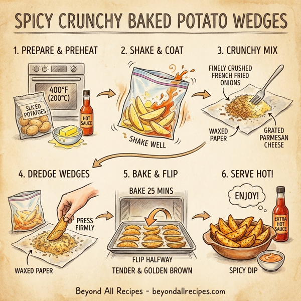 Spicy Crunchy Baked Potato Wedges instructions