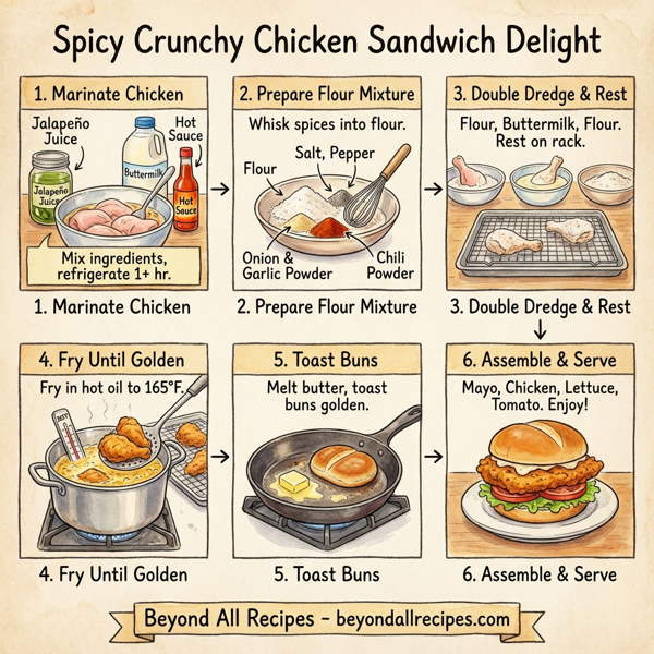 Spicy Crunchy Chicken Sandwich Delight instructions