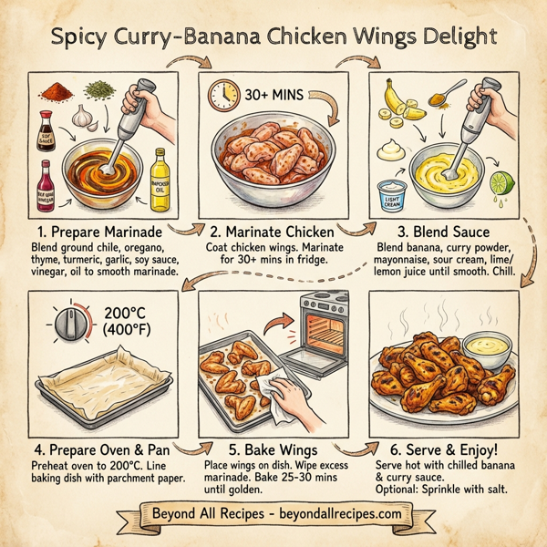 Spicy Curry-Banana Chicken Wings Delight instructions
