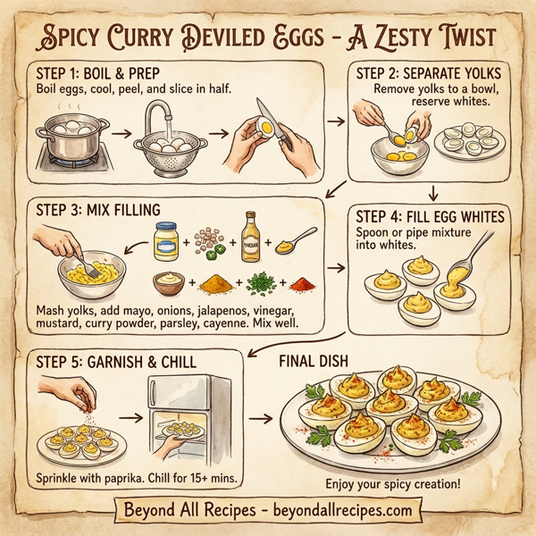 Spicy Curry Deviled Eggs with a Zesty Twist instructions