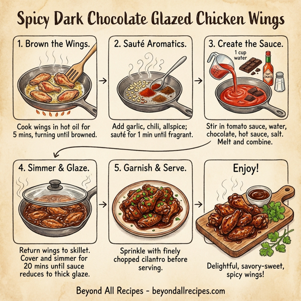 Spicy Dark Chocolate Glazed Chicken Wings instructions