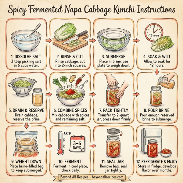 Spicy Fermented Napa Cabbage Kimchi instructions