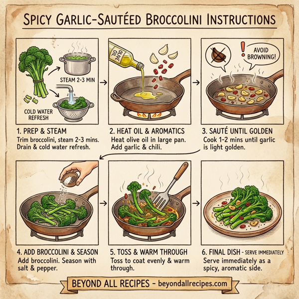 Spicy Garlic-Sautéed Broccolini instructions